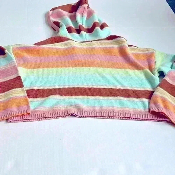 Freshman 1996 Multi-Colored Striped Hoodie Cropped Sweater size Medium NEW - Picture 3 of 8